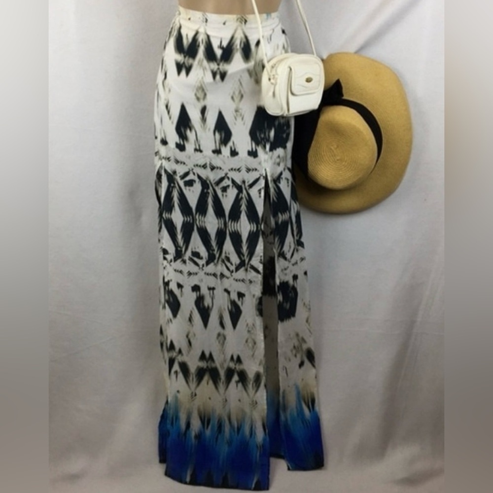 Tie Dye Boho Double- Slit Maxi Skirt by Love Sam